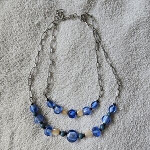 Elegant Blue and Silver Necklace